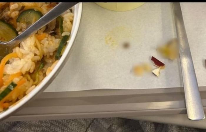 飛機餐里疑有咖啡杯碎片 旅客吃拌飯“咬壞3顆牙” 飛機餐里疑有咖啡杯碎片 旅客吃拌飯“咬壞3顆牙”