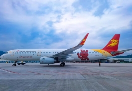 首都航空“王府井免稅”主題飛機(jī)  繪制京瓊兩地免稅航路圖